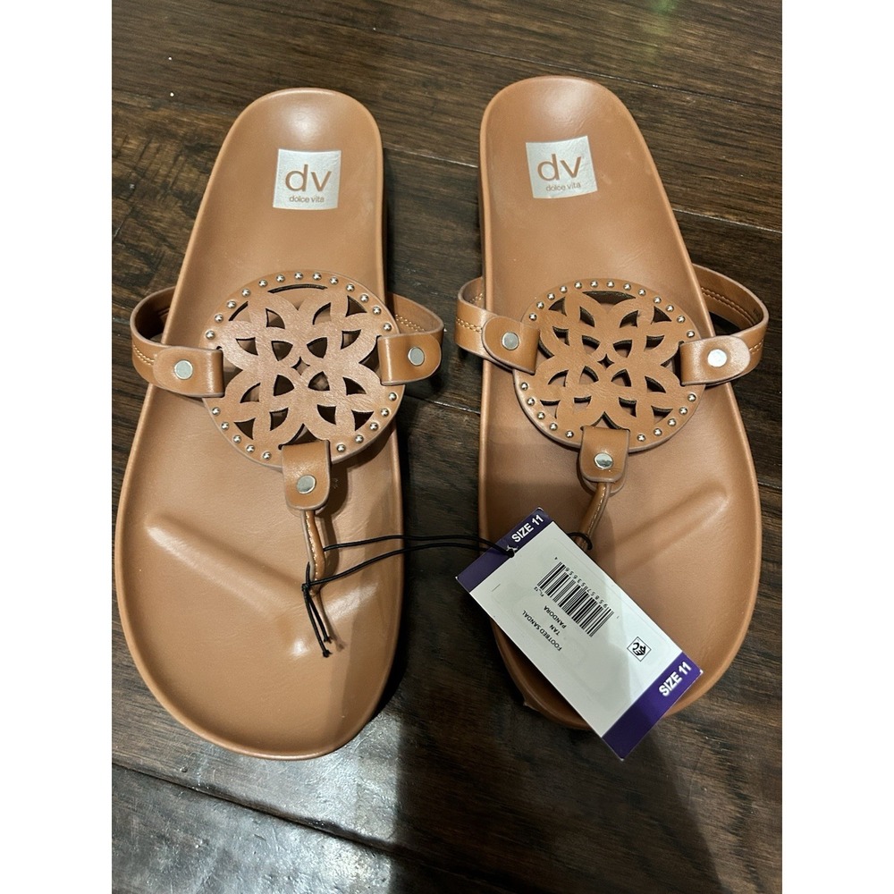 DV Dolce Vita Women's Metal Ornamentation Pandora Footbed Slide Sandals Size 11